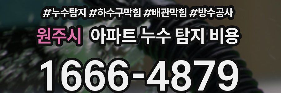 원주시 아파트 누수 탐지 비용