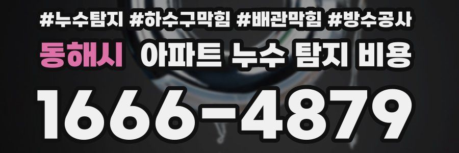동해시 아파트 누수 탐지 비용