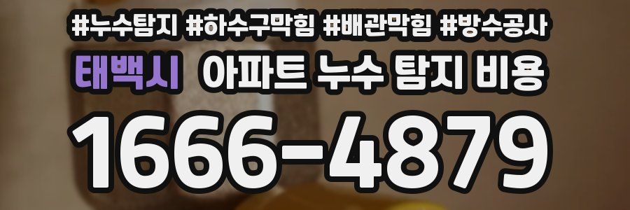 태백시 아파트 누수 탐지 비용