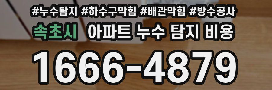 속초시 아파트 누수 탐지 비용