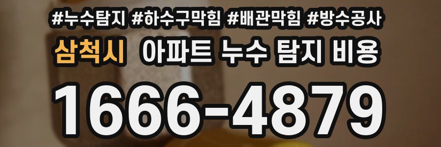 삼척시 아파트 누수 탐지 비용