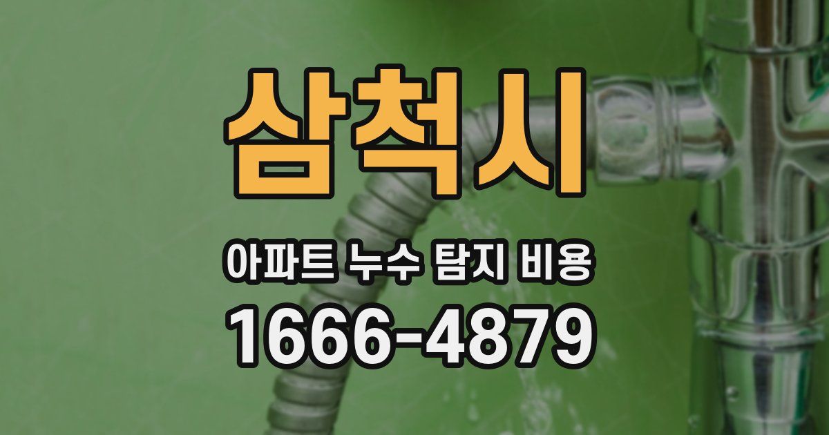 삼척시 아파트 누수 탐지 비용