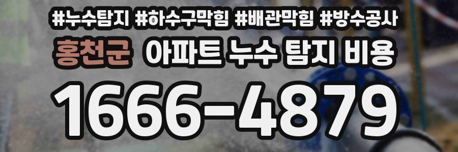 홍천군 아파트 누수 탐지 비용
