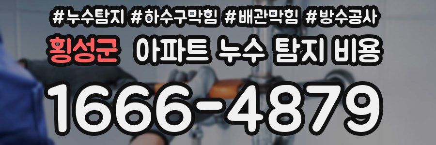 횡성군 아파트 누수 탐지 비용