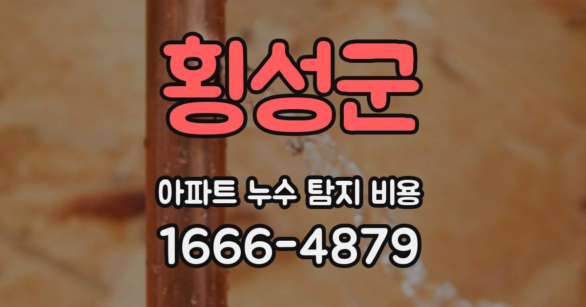 횡성군 아파트 누수 탐지 비용