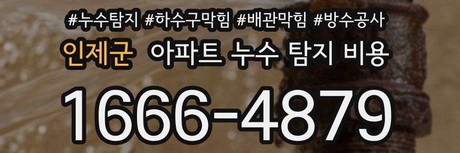 인제군 아파트 누수 탐지 비용