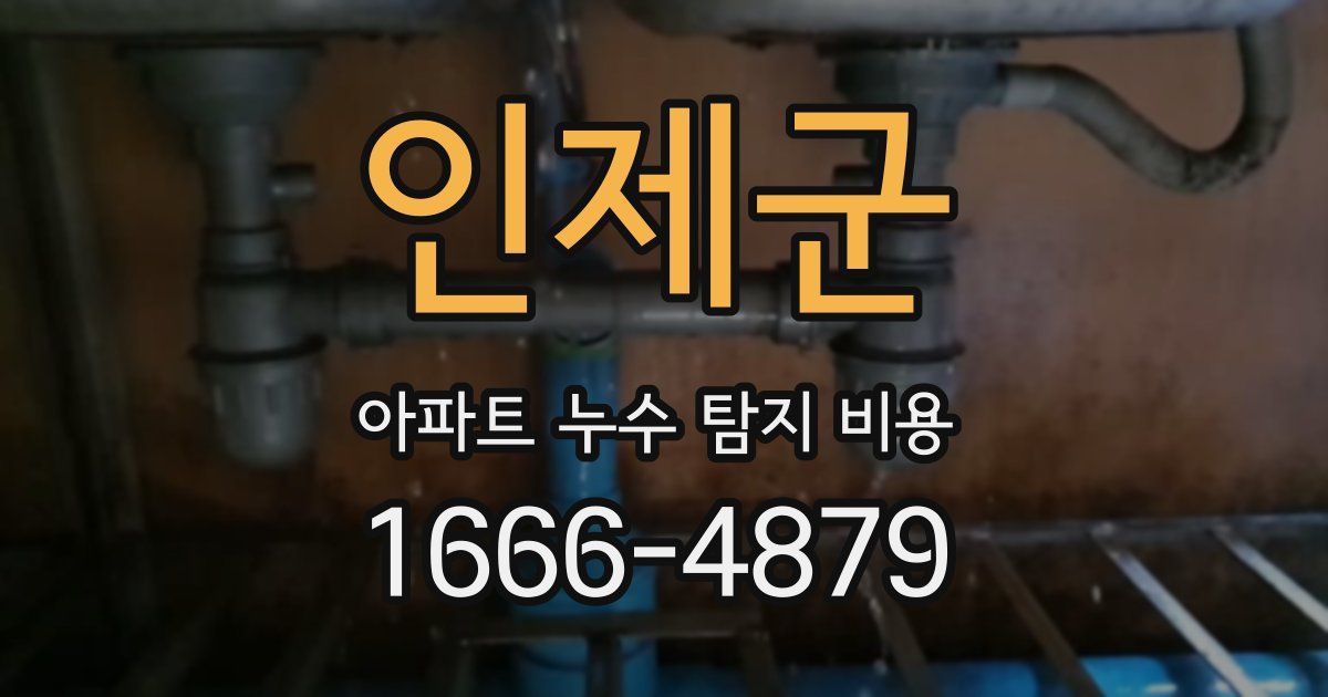 인제군 아파트 누수 탐지 비용