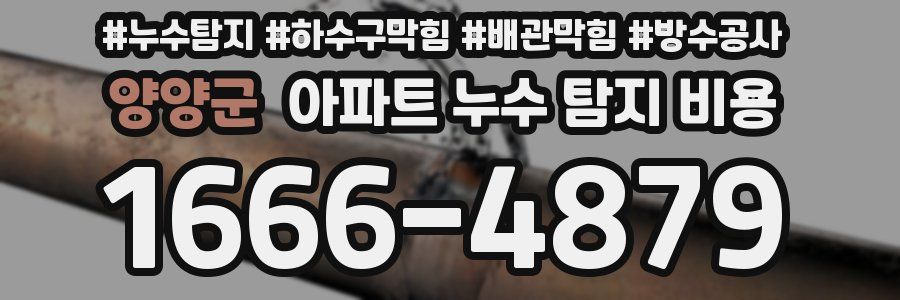 양양군 아파트 누수 탐지 비용
