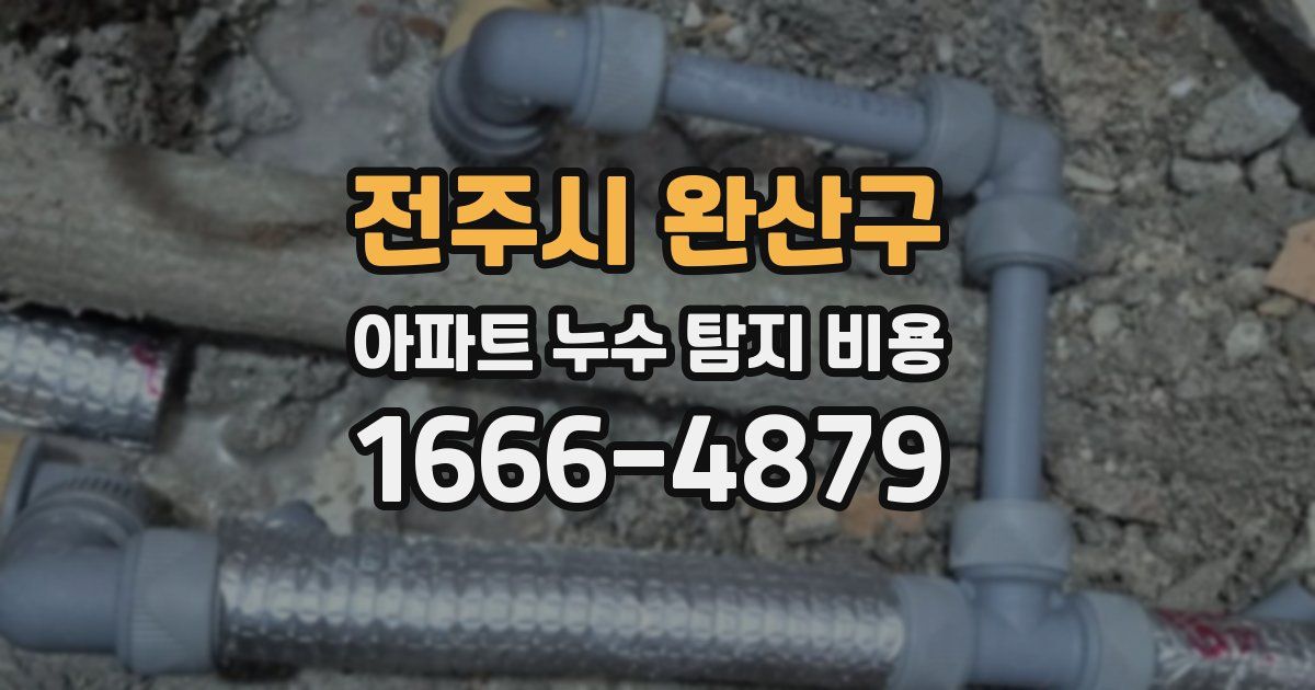 전주시 완산구 아파트 누수 탐지 비용