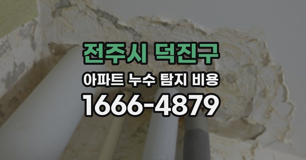 전주시 덕진구 아파트 누수 탐지 비용