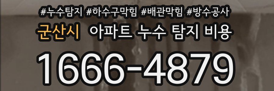 군산시 아파트 누수 탐지 비용