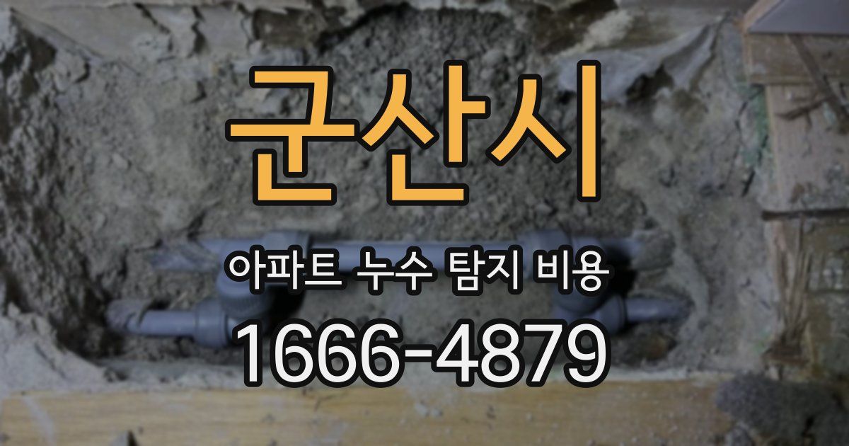 군산시 아파트 누수 탐지 비용