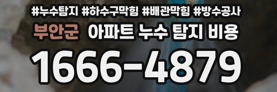 부안군 아파트 누수 탐지 비용