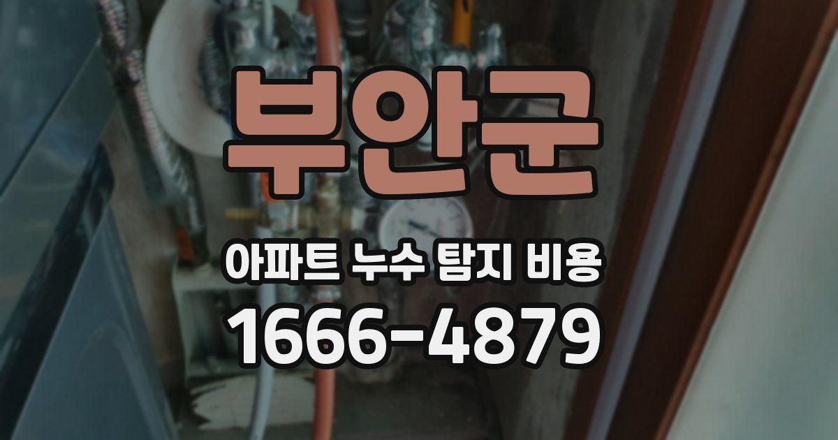 부안군 아파트 누수 탐지 비용