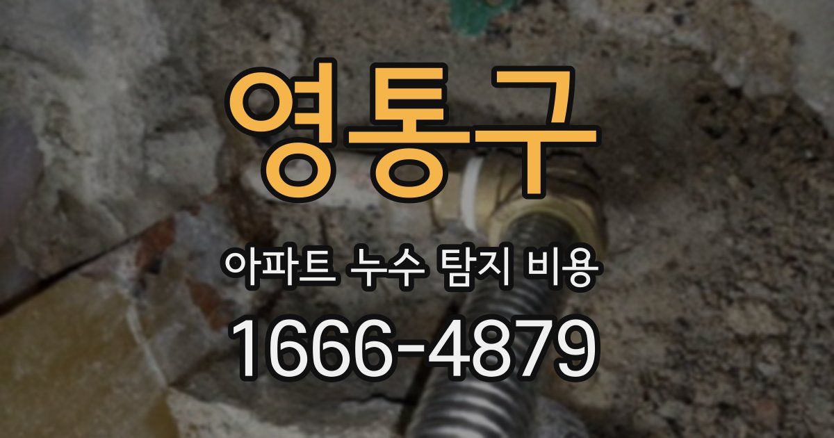 영통구 아파트 누수 탐지 비용