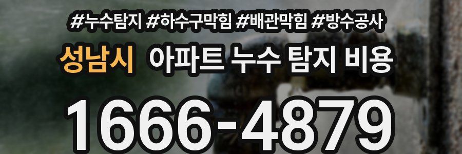 성남시 아파트 누수 탐지 비용