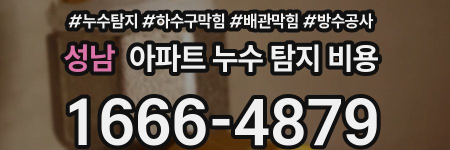 성남 아파트 누수 탐지 비용