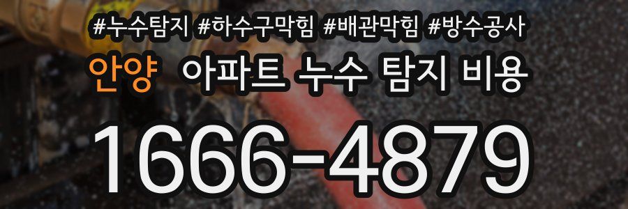 안양 아파트 누수 탐지 비용