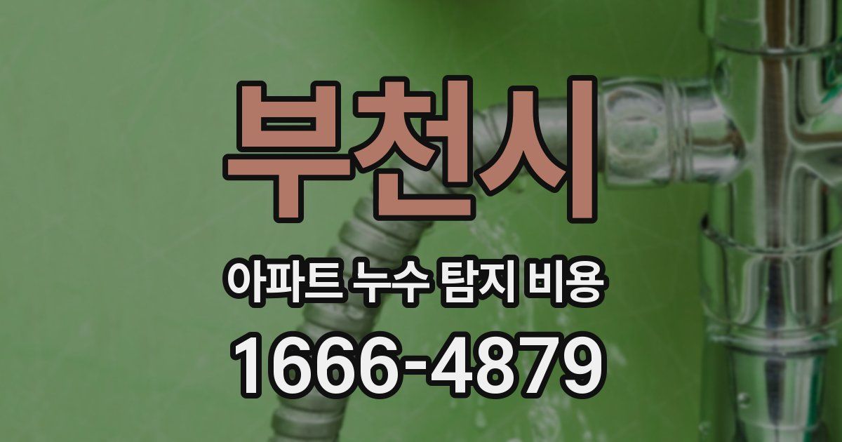 부천시 아파트 누수 탐지 비용