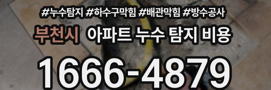 부천시 아파트 누수 탐지 비용