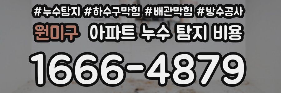 원미구 아파트 누수 탐지 비용
