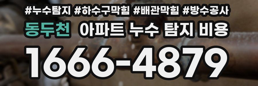 동두천 아파트 누수 탐지 비용