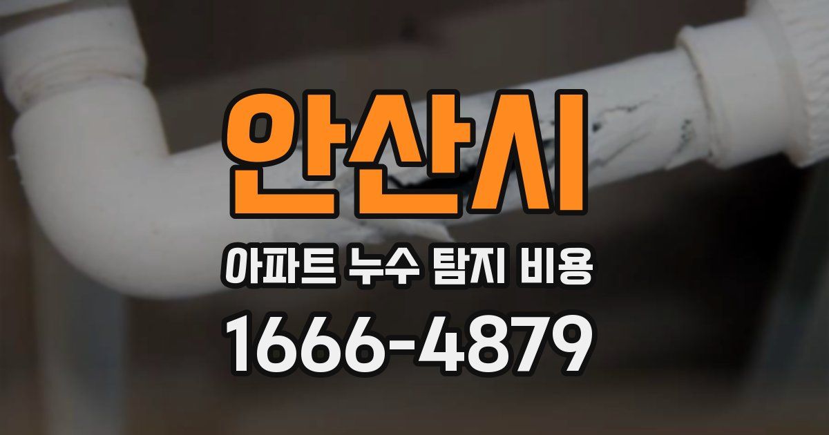 안산시 아파트 누수 탐지 비용