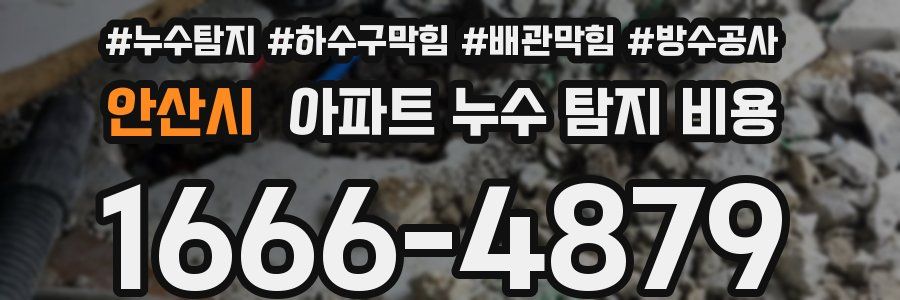 안산시 아파트 누수 탐지 비용
