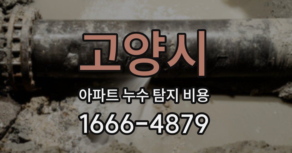 고양시 아파트 누수 탐지 비용