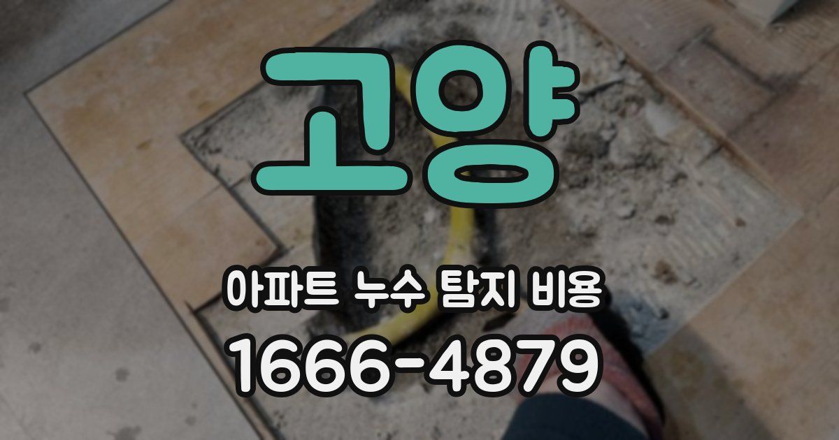 고양 아파트 누수 탐지 비용