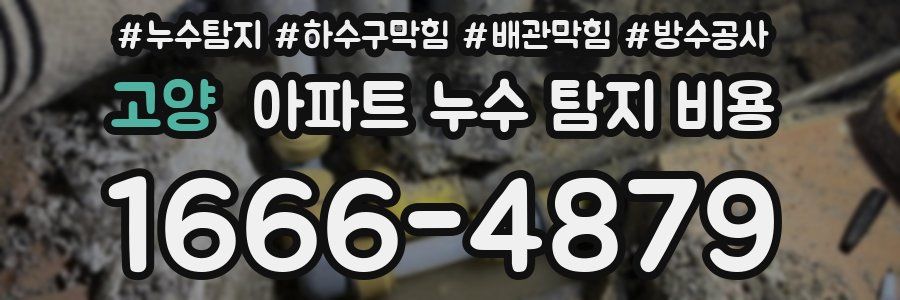 고양 아파트 누수 탐지 비용