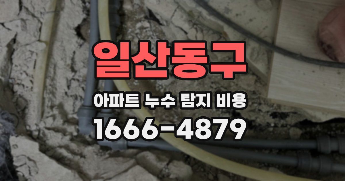 일산동구 아파트 누수 탐지 비용