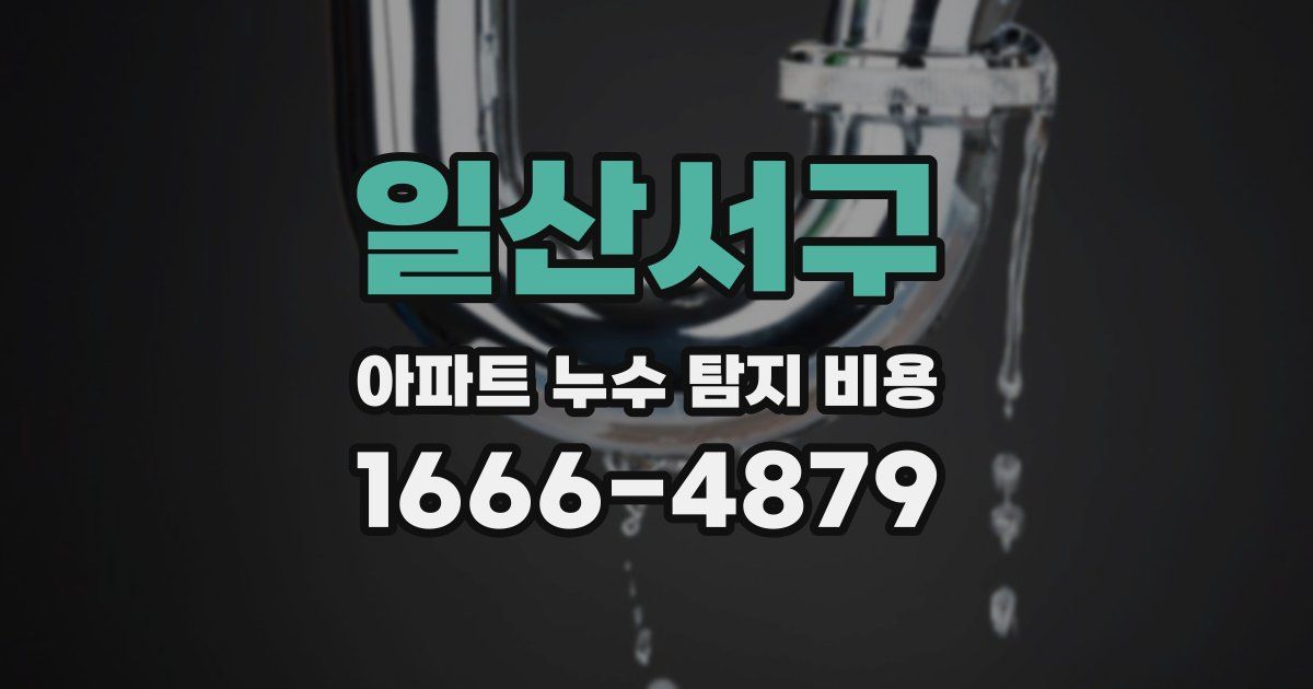 일산서구 아파트 누수 탐지 비용