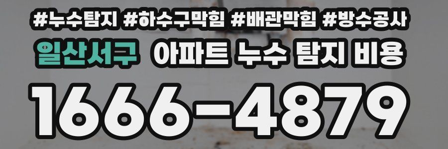 일산서구 아파트 누수 탐지 비용