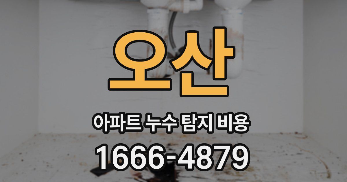 오산 아파트 누수 탐지 비용