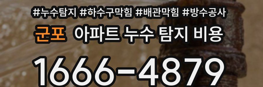 군포 아파트 누수 탐지 비용