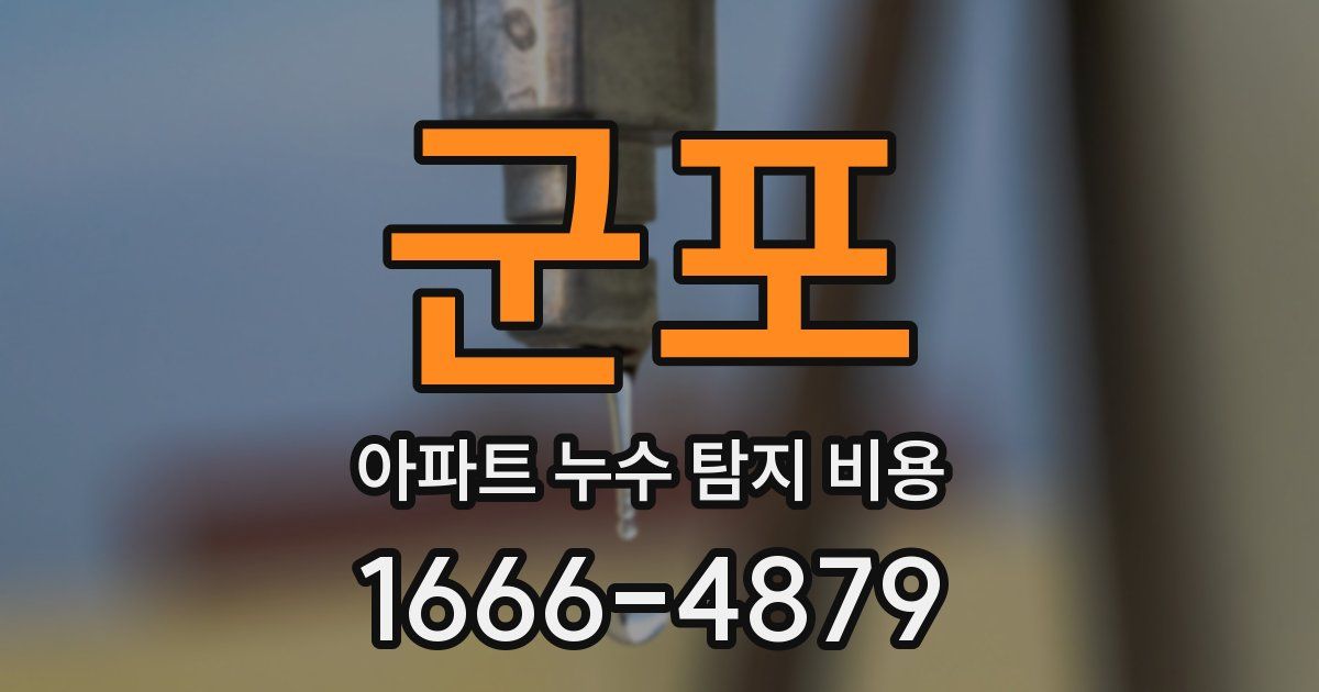 군포 아파트 누수 탐지 비용