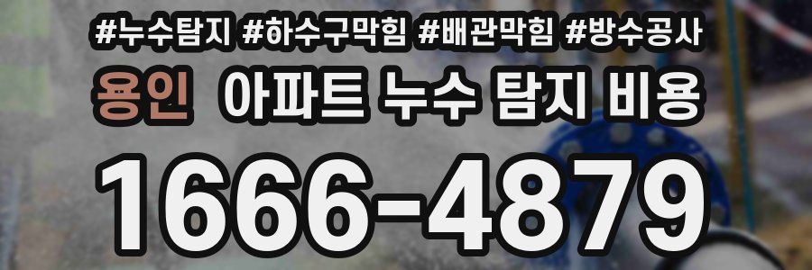용인 아파트 누수 탐지 비용