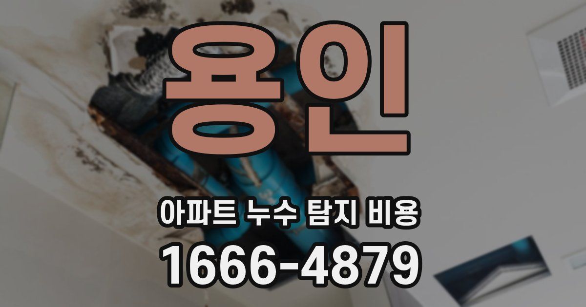 용인 아파트 누수 탐지 비용