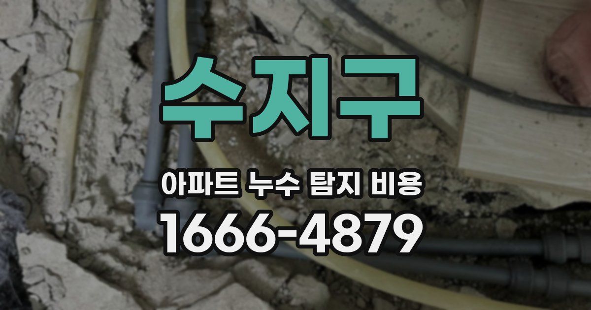 수지구 아파트 누수 탐지 비용