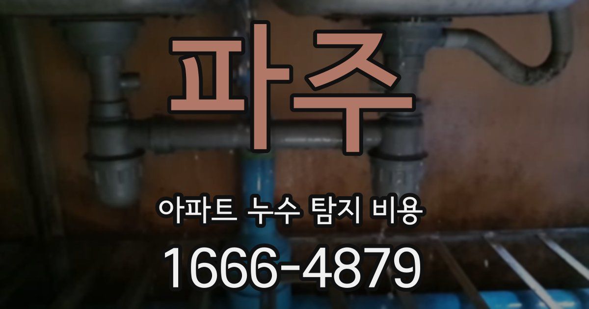 파주 아파트 누수 탐지 비용
