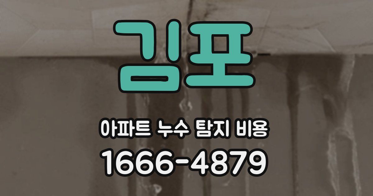 김포 아파트 누수 탐지 비용