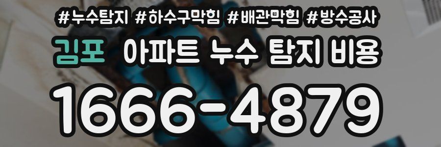 김포 아파트 누수 탐지 비용