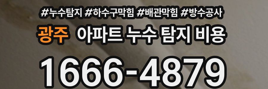 광주 아파트 누수 탐지 비용