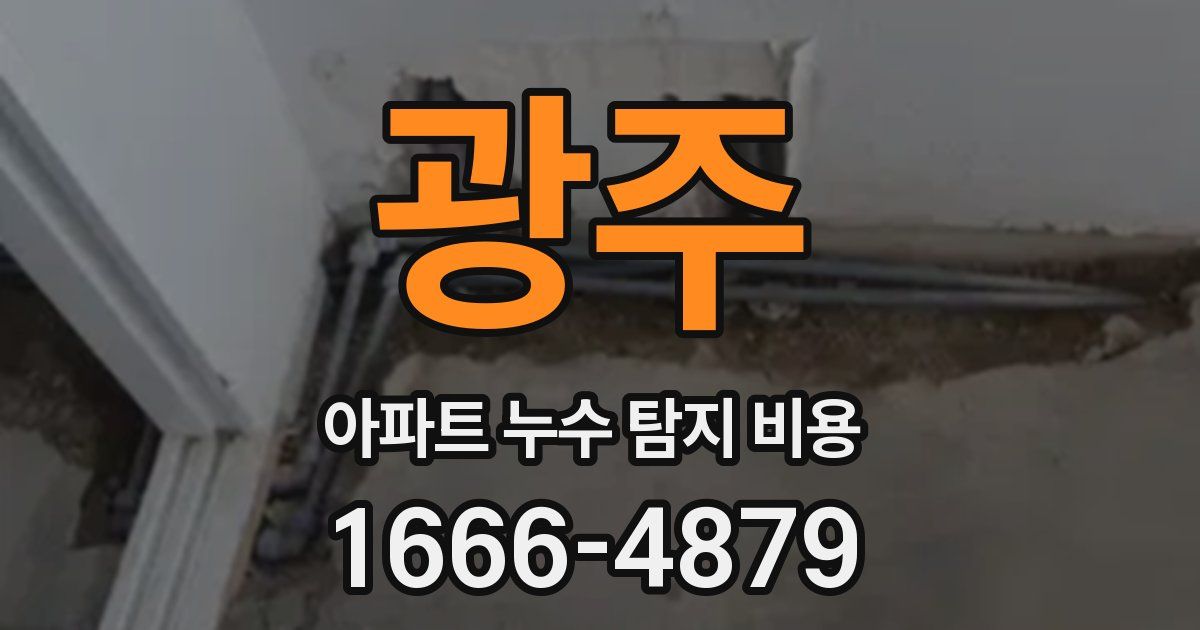 광주 아파트 누수 탐지 비용