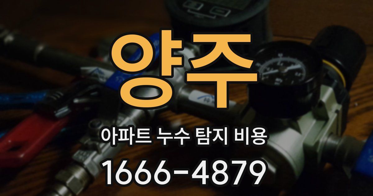 양주 아파트 누수 탐지 비용