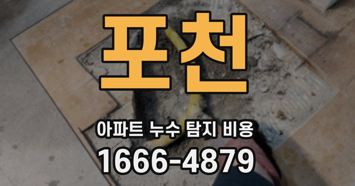 포천 아파트 누수 탐지 비용
