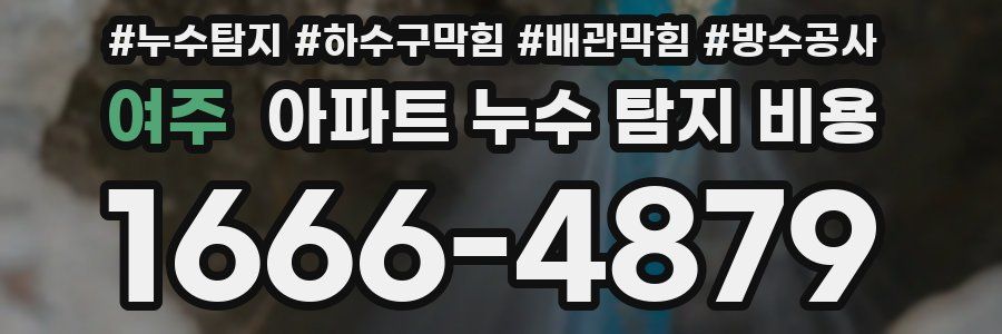 여주 아파트 누수 탐지 비용
