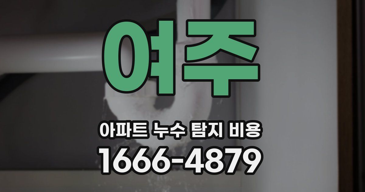 여주 아파트 누수 탐지 비용