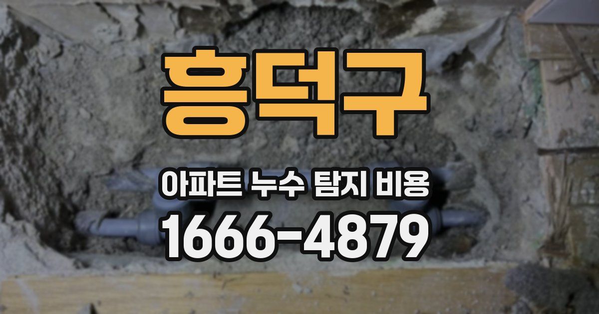 흥덕구 아파트 누수 탐지 비용